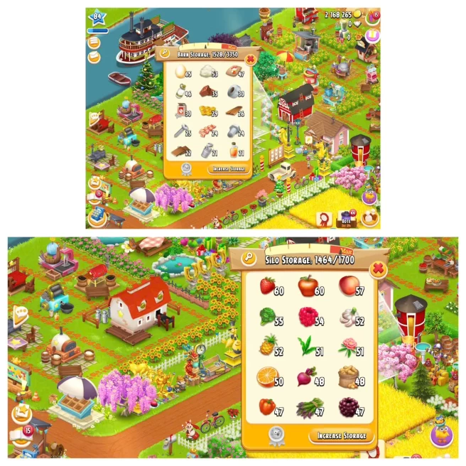 HD139 |  Level 84 |  Barn Storage 3350 | Silo Storage 1700 | Coins 2M+ | Diamonds 0 |  Android & iOS -- Instant Delivery.