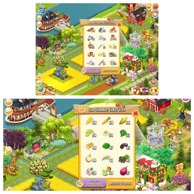 HD143 | Level 104 | Barn Storage 5000 | Silo Storage 1300 | Coins 1M+ | Diamonds 41 | Android & iOS -- Instant Delivery.