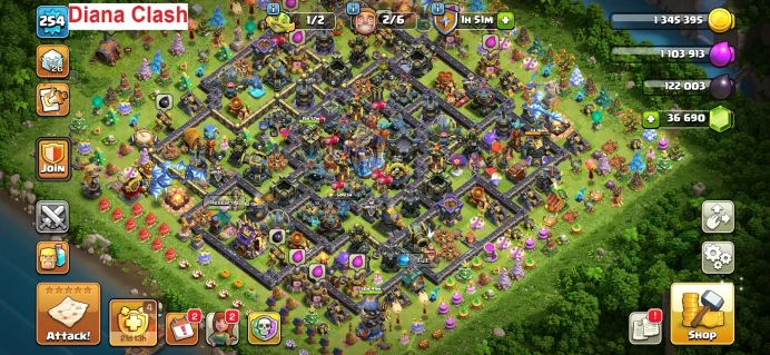 TH18-XP254-36K Gem-275 Max Wall-Free Name Change-4 Max Heroes 1 Hero One Level Left to Max-7 Hero Skins-470 League Medals-Lifetime Warranty