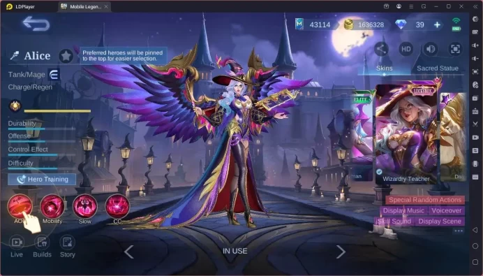 Global|Hero 131|Skin 405|Exalted|Legend Miya,Saber|DAWNINGN Lance|KOF Chou|Prime Granger|Collector Pharsa|More Check SS ML1976B