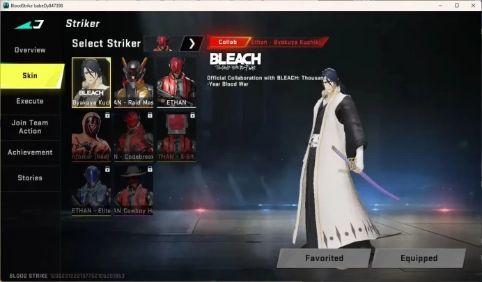 ASIA | BLEACH Byakuya Kuchiki Striker|Ultra ETHAN Raid Mask|Legendary M4A1,Desert Eagle|6 Guns|More Check SS BS923B