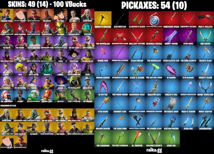 [PC/PSN/XBOX] 49 skins | Explorer Emilie | Fancy Peter Griffin (No Hat) | Burning Ambition Valeria | Red Knight LKK132