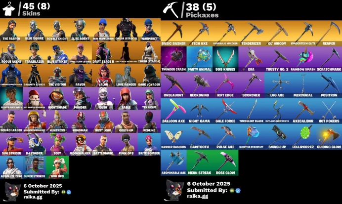 [PC/XBOX] 45 skins | Floss  OG STW | The Reaper | Blue Squire | Royale Knight | | Mako | Take The L | Elite Agent	MSS40