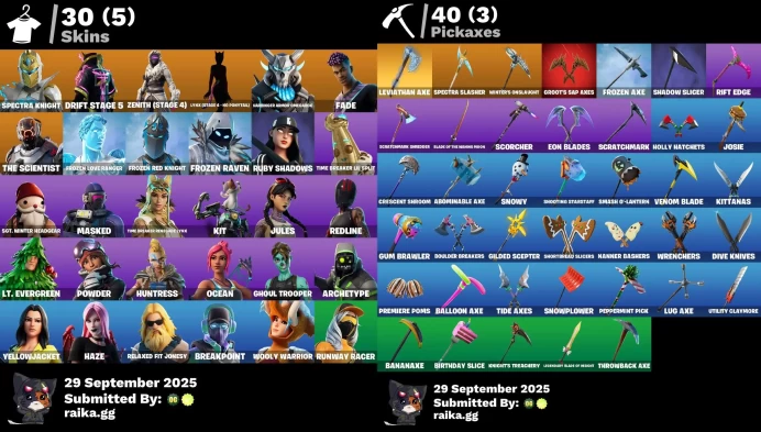 [PC] 30 skins | Leviathan Axe | Jules | Ghoul Trooper | Spectra Knight | Drift Stage 5 | Zenith (Stage 4)	MSS43