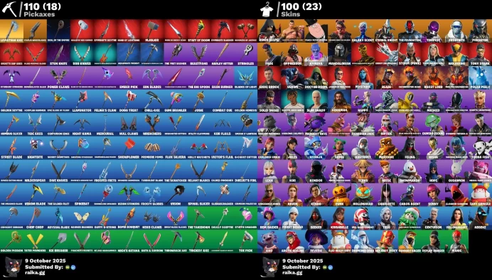  [PC/XBOX] 100 skins | Leviathan Axe | Jules | Tony Stark | Harley Hitter | Mystique | Mandalorian | Ice Breaker	MSS52