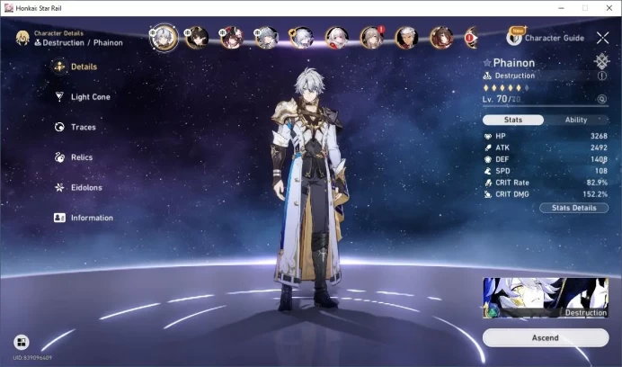 [ASIA] TL 65 | 8 Limit | Aglaea | Sunday | Dan Heng | Ashveil | Blade | Sparkle | Detail Cek SS | HSR389B