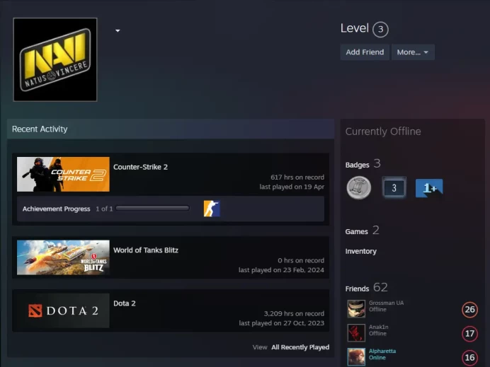 Dota 2(3715MMR)10000 behavior-CS2 Prime 617 hours+4Medals(2019-2023 Service Medal/5Y/Global Offensive Badge)