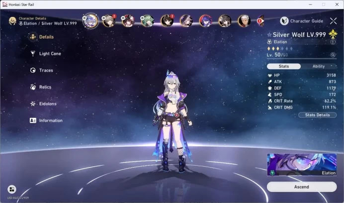 [ASIA] TL 40 | 9 Limit | Silver Wolf | Sparkle | HuoHuo | Dan Heng | The Herta | Acheron | Detail Cek SS | HSR413B