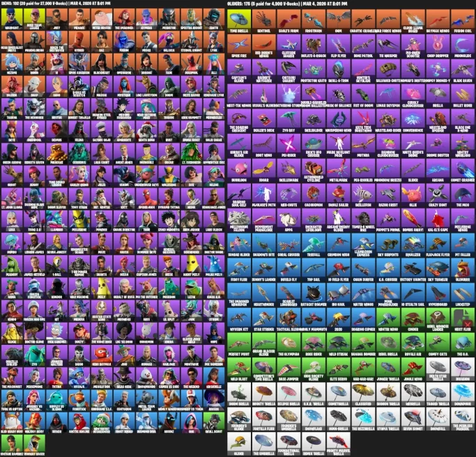 [PC/PSN/XBOX] 192 Skins / OG STW / Leviathan Axe / Warpaint / Mandalorian / Spire Assassin / Midas / Satoru Gojo	MSS56