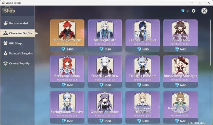 ASIA | AR 20 | Starter |1 5*Limit Nicole|2 5*Standar Diluc,Tighnari | TakeMail Check SS GI187B