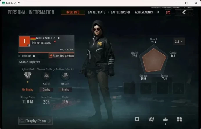 Mobile| LV 30 | SV 11.6 M | CV 5.9 M |Squire AKS-74U, Infil. F2000, GM AK-12, Koi MCX, Forest MP5| more detail Check SS (AB422B)