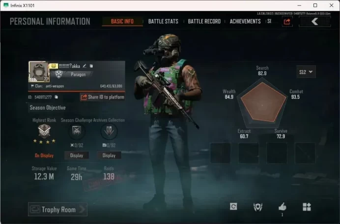 Mobile | LV 30 | SV 12.3 M | CV 6.0 M | Koi AK-102, SS Groza, GM AK-12, Koi MCX, Forest MP5 | more detail Check SS (AB428B)