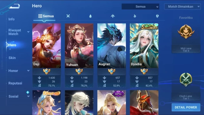 [GLOBAL] 112 Heroes & 100 Skins | BF Legend, Dya Dia SXD,  Hou Yi SXD, LOM Shi | Detail Cek SS HOK233B