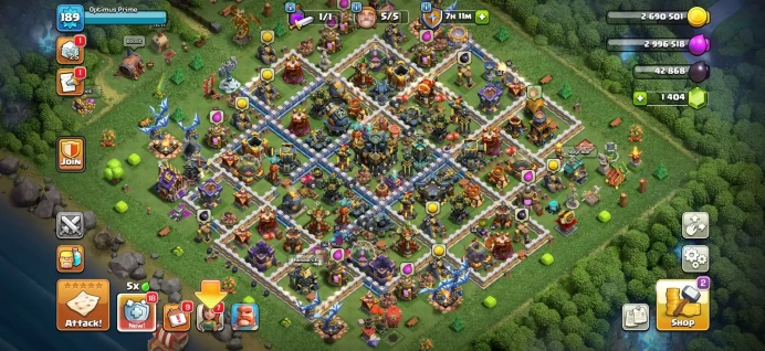 Town hall 17 Xp 189, 4 equipment epic, free change name, C6271