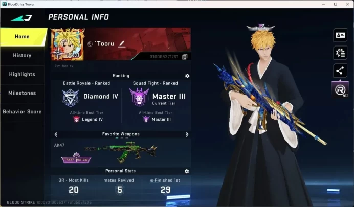 ASIA | Eternal Desert Eagle - Scorpius | 4 Collab Gun | BLEACH ZERO Striker | 4 Ultra Guns | 8 Legendary|More Check SS BS978B