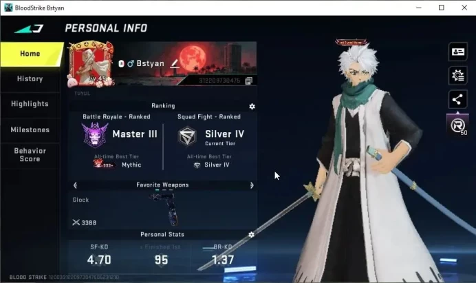 ASIA|ETERNAL Spear-Relic|Collab BLEACH[Toshiro,Byakuya,Melee Zanpakuto,Uzi-Zangetsu Lv3]|8 ULTRA|Limited RPK|NetEase(BLS4522)