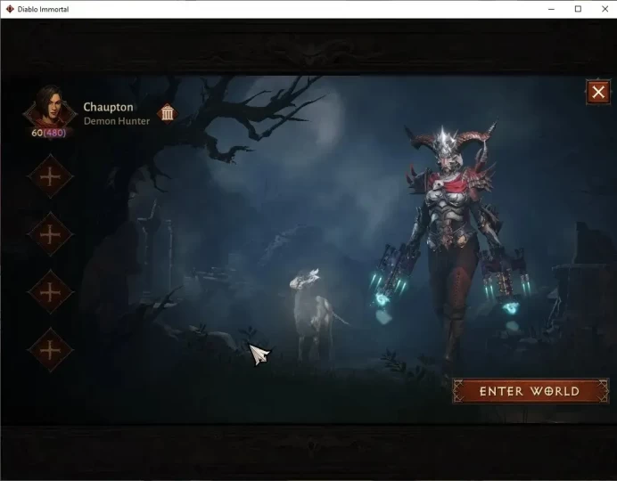 EU - Secheron|CS ON|Lv60(480) Demon Hunter|30K CR|Reso 330|Paragon Vanquisher|Inferno I|1 Cosmetic|(DI1289)