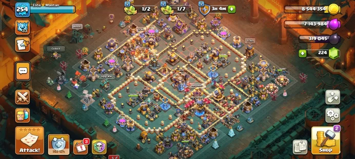 Th 18 Almost Max | LVL 254 | Change Name 1500 Gem | Four Here Max | Equipment 9 _ 3 LVL 27 |  