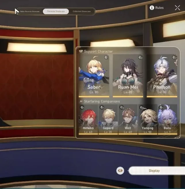 Asia|TL 66|8 Limited|[Saber E1,SW 999]+Sign,Phainon,Robin,Adventurine,Yunli,Archer,Ruan Mei|MC Female|TakeMail|CheckSS(HSR7155)
