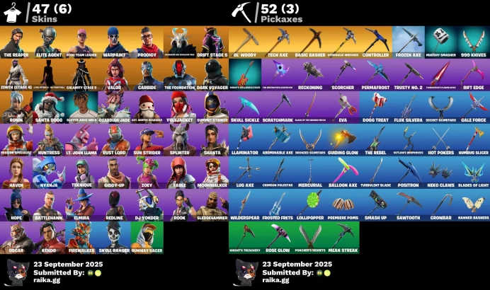 [PC/PSN/XBOX] 47 skins | OG STW | The Reaper | Take The L | Elite Agent | Rust Bucket | Prodigy	MSS65