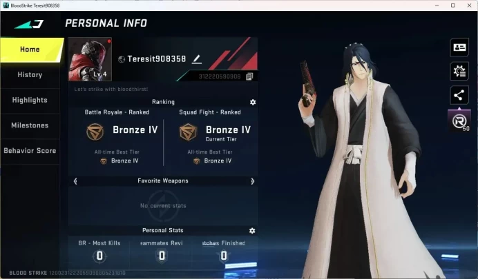 ASIA | BLEACH Byakuya Kuchiki (Melee) | Ultra ETHAN Raid Mask | 2 Legendary Guns: M4A1, Desert Eagle|More Check SS BS995B