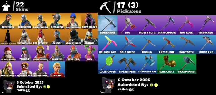  [PC/XBOX] 22 skins | The Reaper | Blue Squire | Royale Knight | Mako | Take The L | Elite Agent | Rust Bucket	MSS74
