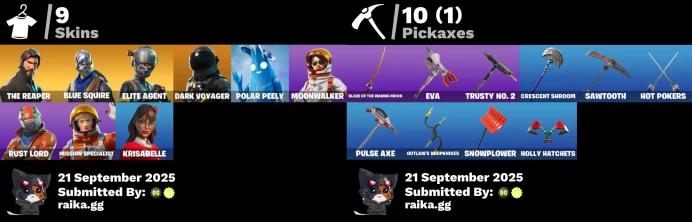 [PC/PSN/XBOX 9 skins | The Reaper | Blue Squire | Mako | Take The L | Elite Agent | Rust Bucket | Dark Voyager	MSS76