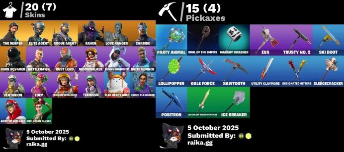 [PC/PSN/XBOX] 20 skins | The Reaper | Take The L | Elite Agent | Raven | Rust Bucket | Ice Breaker | Rogue Agent	MSS77