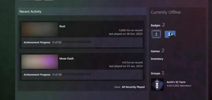 RUST+324 TWITCH / KICK Skins+5000-6000 IDLE HOURS+ 2 Years Old Steam+2 LVL+Original Email+Full Access+Instant Delivery 24/7 #LOT-138047