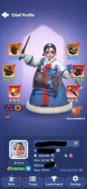 4 - FC 8 | Power 453M | 33 Hero | VIP 9 | 9 Skin | 1 Helios | 1,4M Gems | INSTANT DELIVERY!
