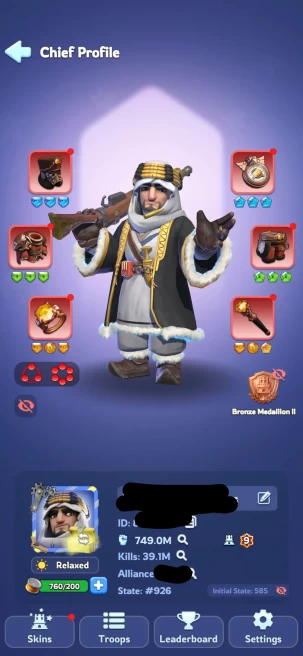 7 - FC 9 | Power 749M  | 45 Hero | VIP 9 | 23 Skin | Full Helios | 740k Gems | 1,7k Mytch Shard | INSTANT DELIVERY! 
