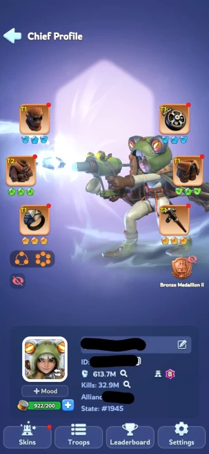 8 - FC 8 | Power 613M  | 34 Hero | VIP 9 | 11 Skin | Full Helios | 957k Gems | INSTANT DELIVERY! 