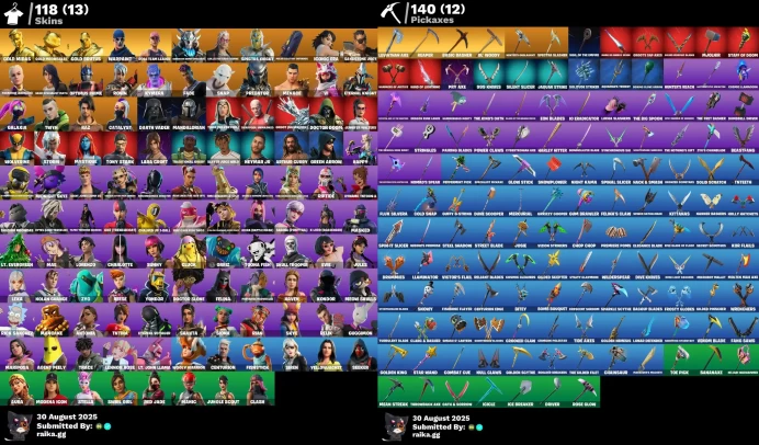 [PC/PSN] 118 skins | OG STW | Leviathan Axe | Jules | Aura | Go Mufasa | Lara Croft | Tony Stark | Siren	MSS05