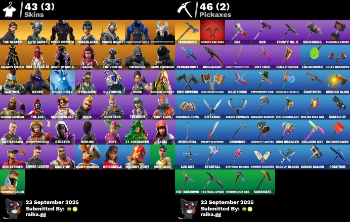  [PC] 43 skins | The Reaper | Take The L | Elite Agent | Raven | Rust Bucket |Freestylin'	MSS18