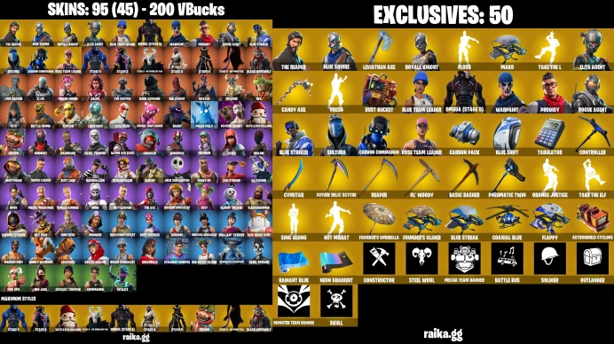 [PC/XBOX] 95 skins |Floss / Leviathan Axe OG STW | The Reaper | Blue Squire | Mako | Take The L	MSS21
