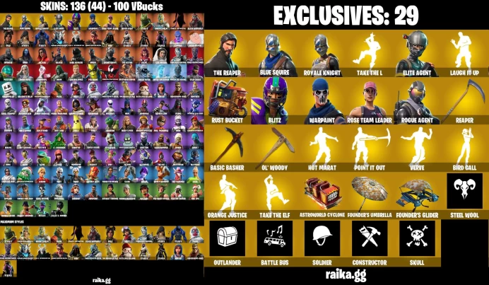 [PC/PSN/XBOX]136 skins | OG STW | The Reaper | Blue Squire | Royale Knight | Take The L | Elite Agent	MSS26
