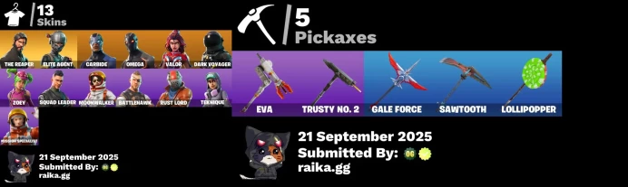 [PC/PSN/XBOX] 13 skins | The Reaper | Take The L | Elite Agent | Omega | Rust Bucket | Carbide | Valor	MSS27