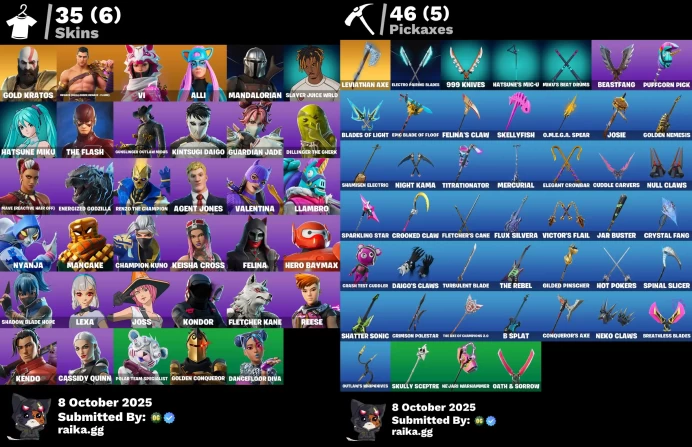 [PC/PSN/XBOX] 35 skins | Leviathan Axe | Champion Kuno | Mandalorian | Get Griddy | Gold Kratos	MSS28
