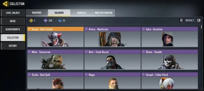  CODM Lv.400 2 MYTHIC 13 LEGEND Guns 328 EPIC Guns 158 EPIC Skin Legendary Skin Gunzo KRM Legend | CA207