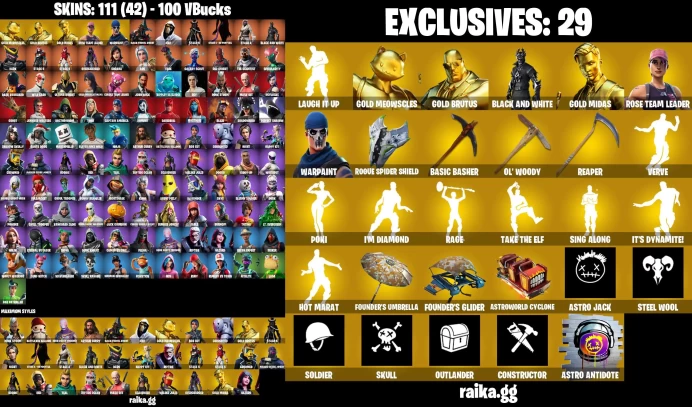 PC/PSN 111 skins | OG STW | Go Mufasa | Ghoul Trooper | Surf Witch | Harley Hitter | Mystique | Jabba Switchway	MSS35