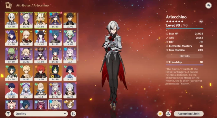 NA AR57 | 12+4 | Arlecchino • Xilonen • Zhongli • Raiden • Columbina • Xiao • Tighnari