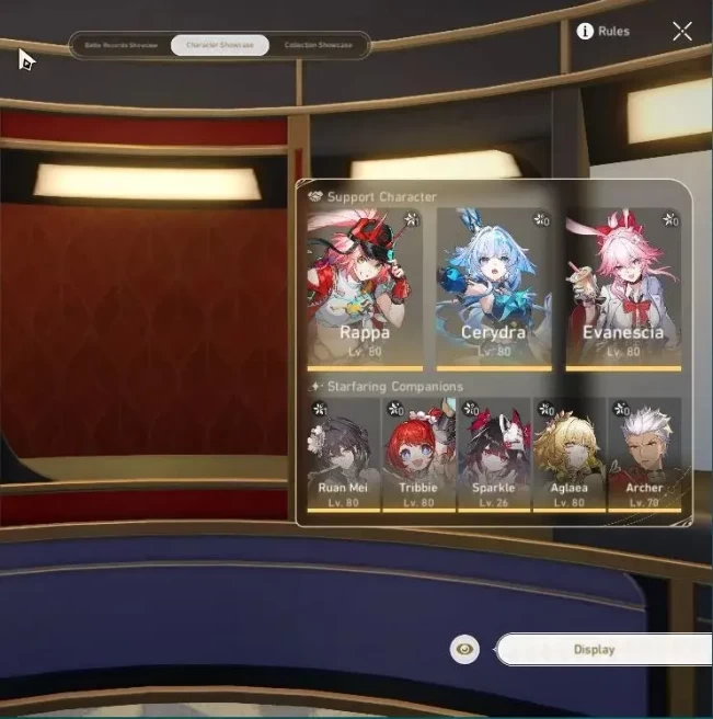 Asia|TL 65|10 Limited|[Rappa E1,Tribbie]+Sign,Evanescia,Cerydra,Aglaea,Huohuo,Sparkle,Ruan Mei,Etc|Take Mail|Check SS(HSR7179)