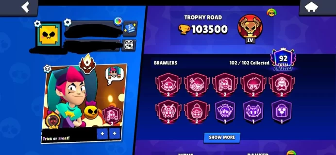 BIGGEST OG ACC-MASTER-103500 TROPHIES-99 HYPERCHARGES-44 BUFFIES-81 MAX POWER-METEORIC FAME III(ALMOST ALIEN FAME)-465 INSANE SKINS-FULL ACCESS