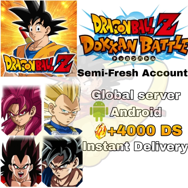  [ANDROID/GLOBAL] 4 Anniversary Units +4000 Dragon Stones | DOKKAN BATTLE Semi-Fresh Account | Safe & Fast