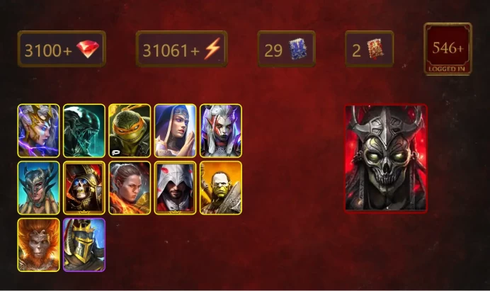 [STARTER]The Calamitus+Martyr+Deliana+Xenomorph+Michelangelo+Visix+Scyl+Deathknight+Ronda+Ezio Auditore+Artak+Wukong+26Epics
