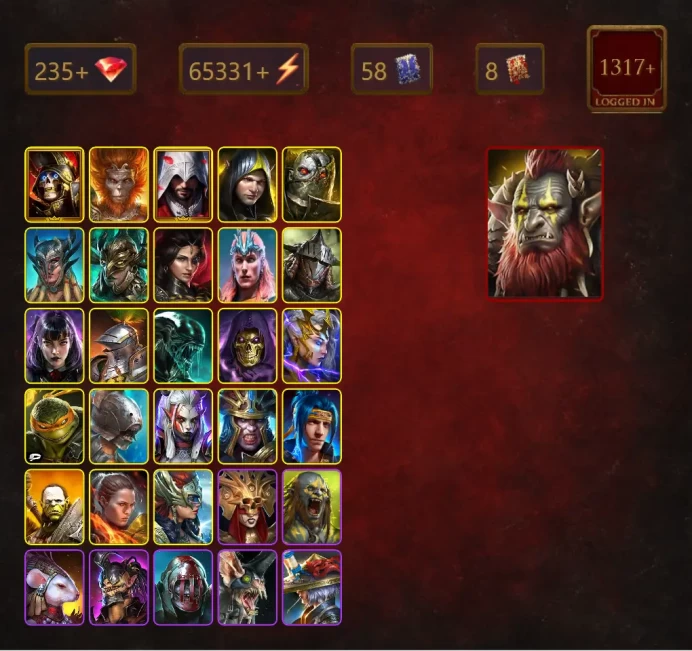 [STARTER]Gizmak+Ninja+Deathknight+Wukong+Ezio Auditore+Aleksandr+Danag Skullreap+Scyl+Leminisi the Gold-Wing+Adelyn+Loki+61Epics