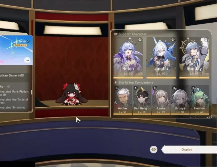 Asia|TL 45|6 Limited|[Sunday]+Sign,Robin,Huohuo,Jingliu,Dante,Archer|MC Female|Take Mail|Check SS(HSR7193)