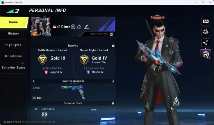 ASIA | 3 ULTRA GUN: M4A1,INP-9,AR97 | 3 ULTRA CHAR: ZERO,BLAST,VOLT | 2 LEGENDARY GUN | 1 LIMITED GUN|More Check SS BS214B