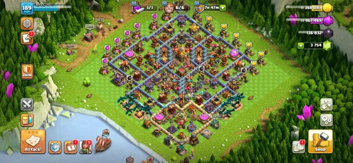 Town hall 16 semi max Xp 189, 9 equipment epic, C6277