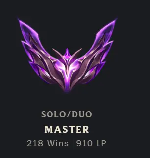 MASTER 865 (CURRENTLY DECAYING FROM 910LP)- 53% WR - EUW - 49K BE